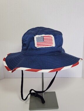 USA Wear American Flag Boonie Bucket Hat M/L 58cm Patriotic Sun Safari